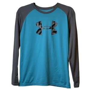 ✨Under Armour Heat Gear Size Youth L Baseball Shirt Long Sleeve Weekend